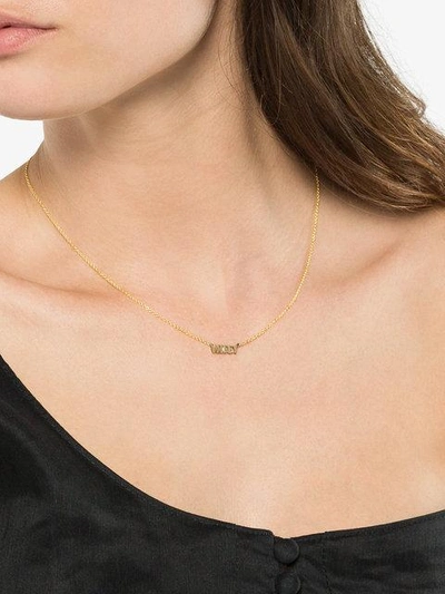 Shop Established 14kt Yellow Gold Wifey Necklace In Metallic