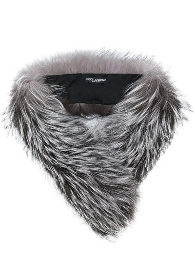 Shop Dolce & Gabbana Fur Stole In Grey