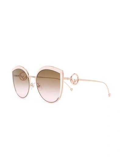 Shop Fendi Eyewear F Is  Sunglasses - Metallic