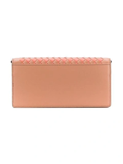 Shop Bottega Veneta Dhalia Hibiscus Chain Wallet  In Pink