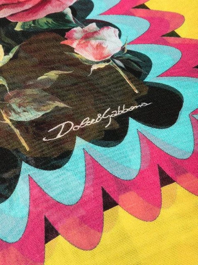Shop Dolce & Gabbana Floral Print Scarf - Black