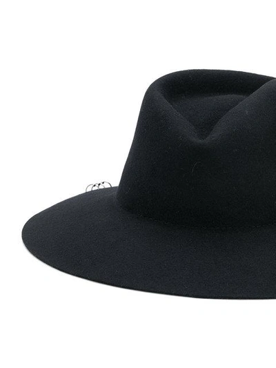 Shop Don Paris Silver Hoop Detail Mirtha Hat In Black