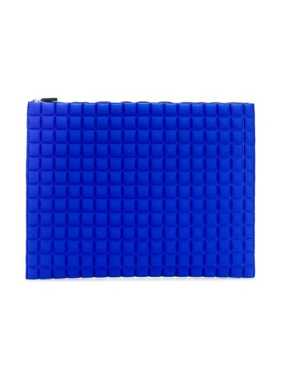 extra large grid textured pouch