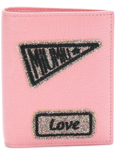 Shop Miu Miu Patches Wallet In Pink