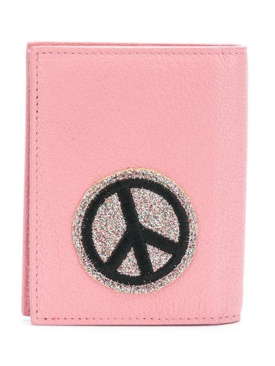 Shop Miu Miu Patches Wallet In Pink