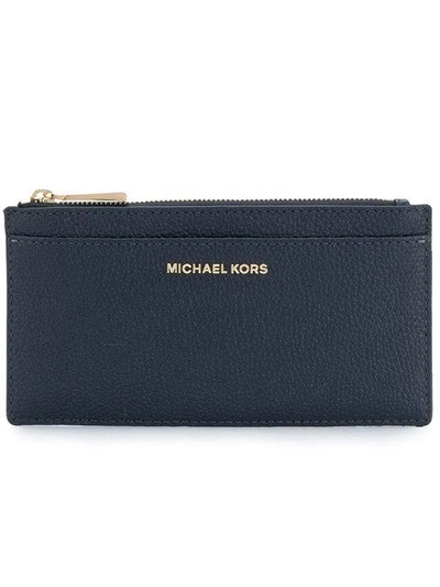 Shop Michael Michael Kors Zipped Coin Purse In Blue