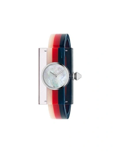 Shop Gucci Vintage Web 24x40mm Watch In Blue