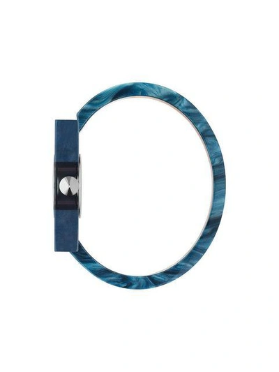 Shop Gucci Vintage Web 24x40mm Watch In Blue