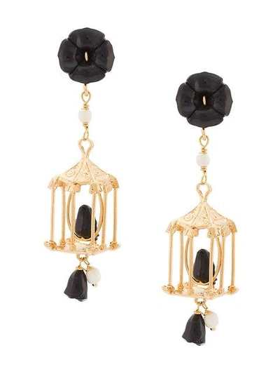 Shop Of Rare Origin Pagoda Earrings In Black