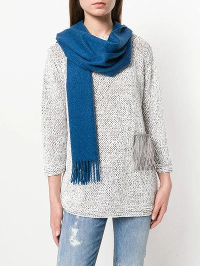 Shop N•peal Large Woven Scarf In Reef Blue