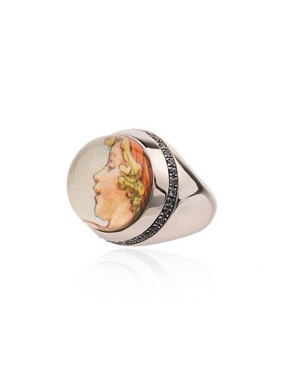 Shop Francesca Villa 9kt Gold Cicely Mary Barker Sapphire Ring In Metallic