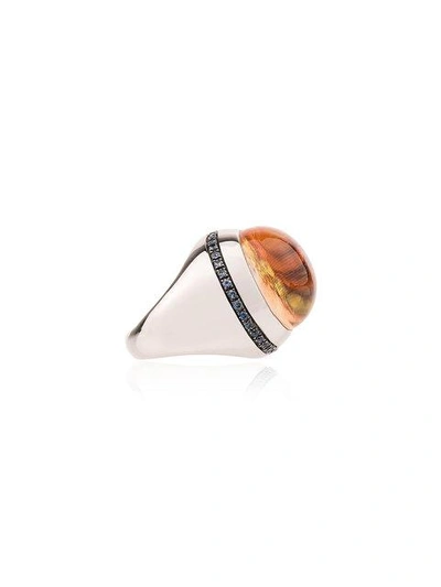 Shop Francesca Villa 9kt Gold Cicely Mary Barker Sapphire Ring In Metallic