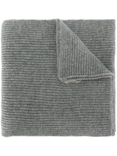 Shop Polo Ralph Lauren Ribbed Logo Scarf - Grey