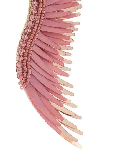 Shop Mignonne Gavigan Long Wings Beaded Earrings In Pink