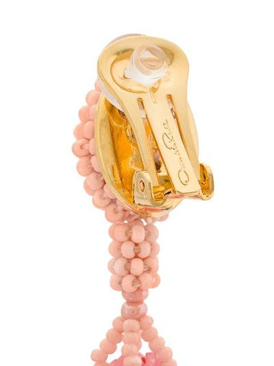 Shop Oscar De La Renta Impatiens Flower Drop Earrings In Pink