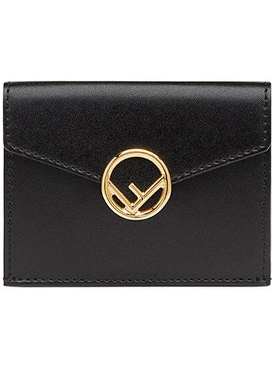 Shop Fendi Micro Trifold Wallet In Black