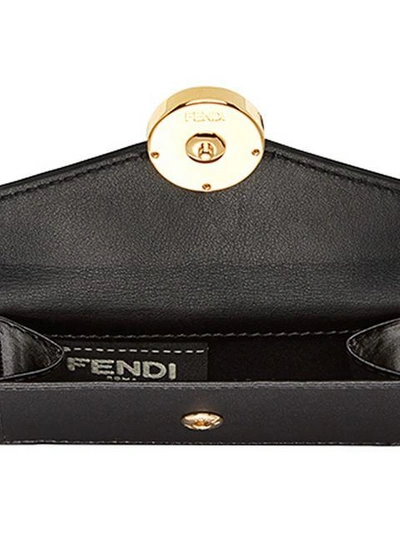 Shop Fendi Micro Trifold Wallet In Black