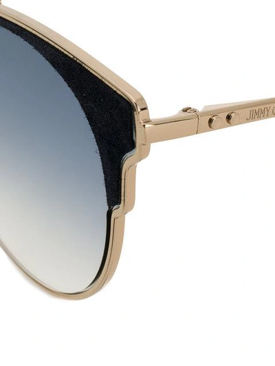Shop Jimmy Choo Round Cat Eye Sunglasses In Metallic