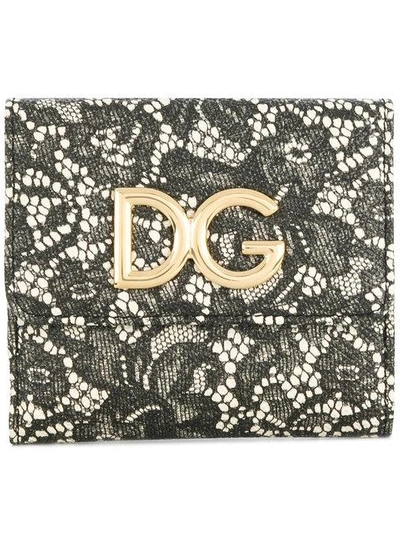 Shop Dolce & Gabbana Lace Logo Wallet - Black