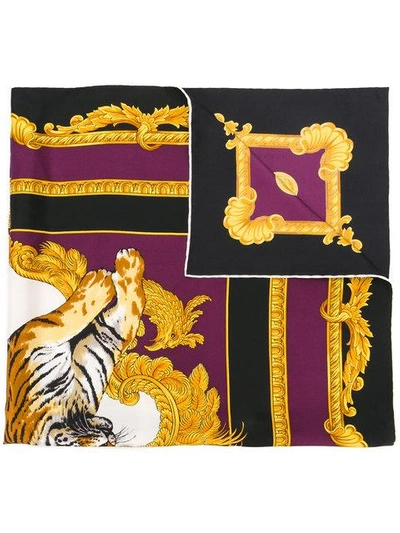 Shop Versace Tiger Print Foulard - Farfetch In Multicolour