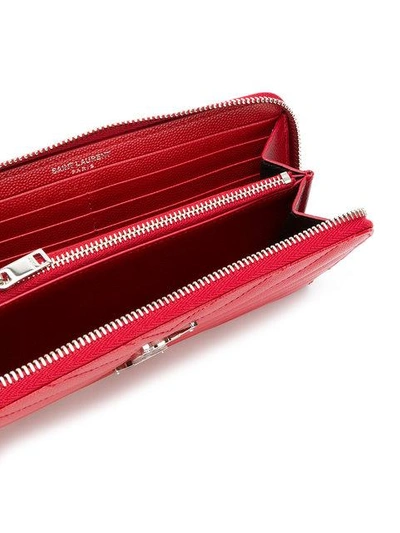 Saint Laurent Monogram Continental Wallet In Red