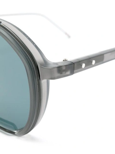 Shop Thom Browne Round Sunglasses In Black