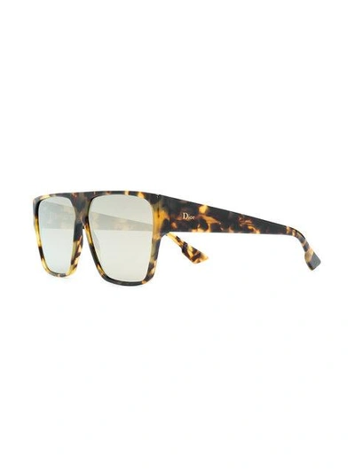 Shop Dior Hit Rectangular Sunglasses In Brown