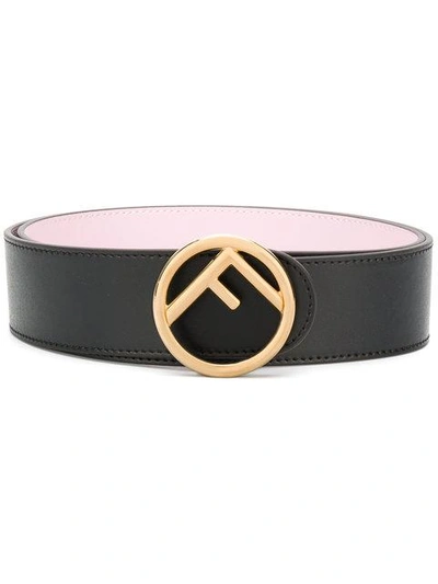 Shop Fendi Logo Buckled Belt - Black