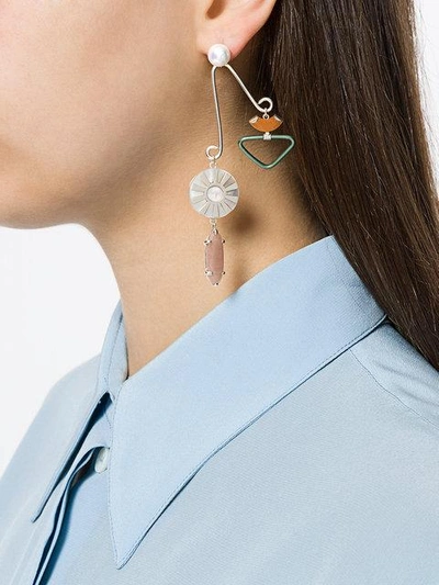 Wouters & Hendrix Technofossils E-coated Balance Earrings In Metallic