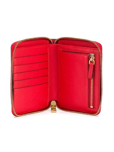 Shop Versace All-around Zip Medusa Wallet In Red