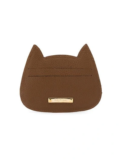 Shop Sarah Chofakian Cat Cardholder In Brown