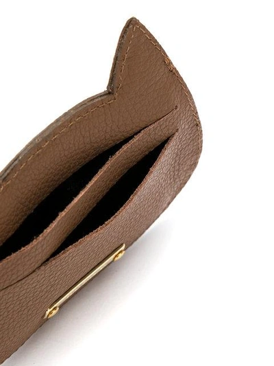 Sarah Chofakian Cat Cardholder In Brown