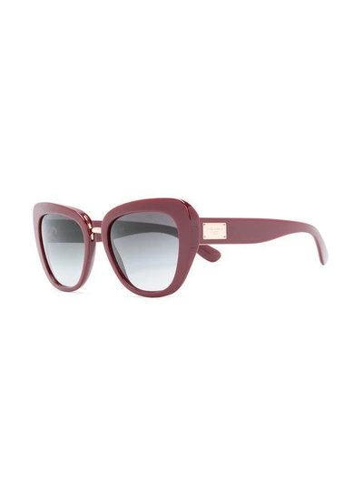 Shop Dolce & Gabbana Cat Eye Sunglasses In Red
