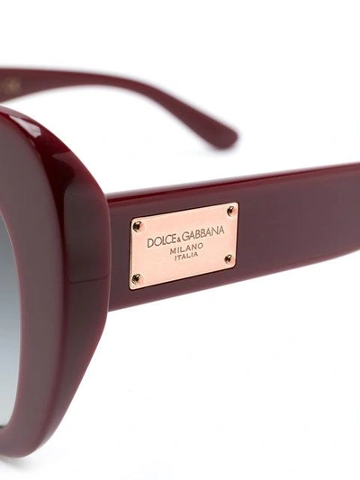 Shop Dolce & Gabbana Cat Eye Sunglasses In Red