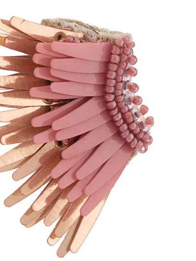 Shop Mignonne Gavigan Wings Beaded Earrings In Pink