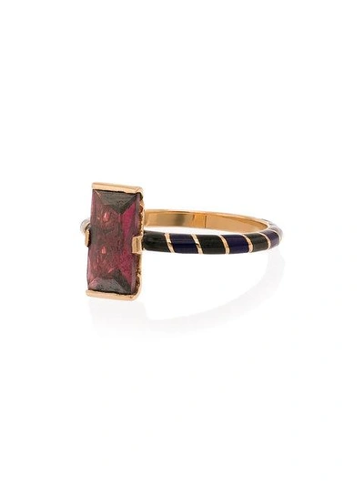 Shop Alice Cicolini 18k Yellow Gold Memphis Bubble Baguette Ring - Multicolour