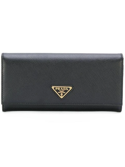 Shop Prada Logo Plaque Wallet In F0002