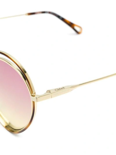 Shop Chloé Heart Shaped Sunglasses In Metallic