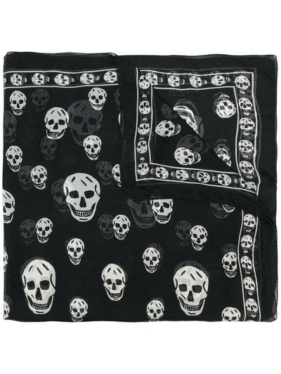 Shop Alexander Mcqueen Skull-print Scarf In Black