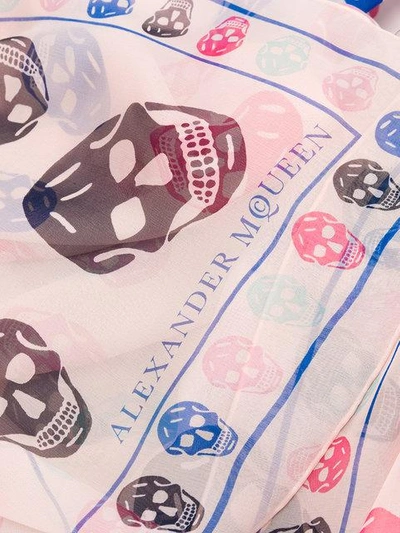 Shop Alexander Mcqueen Skull Print Scarf - Pink