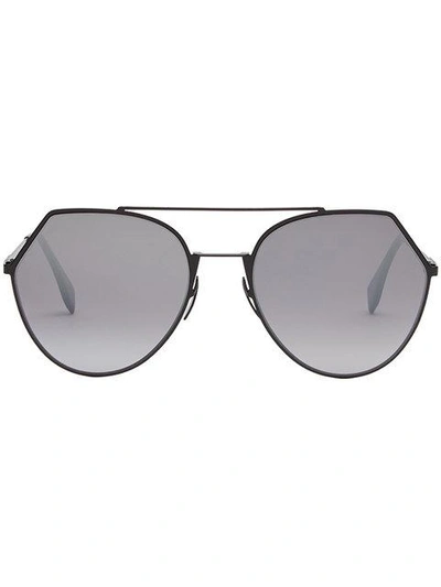 Shop Fendi Eyeline Sunglasses In Black
