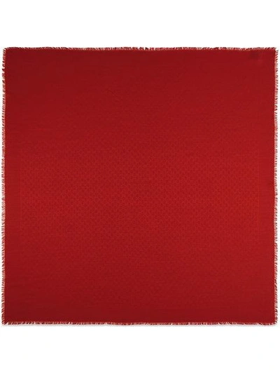 Shop Gucci Silk Wool Gg Jacquard Shawl In Red