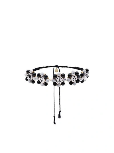 Shop Venessa Arizaga Multi Charm Necklace In Black