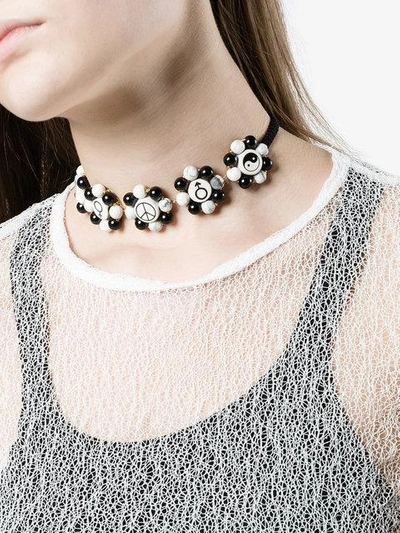 Shop Venessa Arizaga Multi Charm Necklace In Black