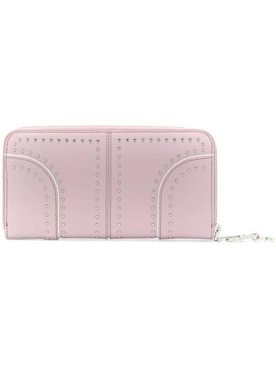 Shop Tod's Studded Continental Wallet In Pink