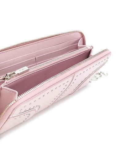 Shop Tod's Studded Continental Wallet In Pink