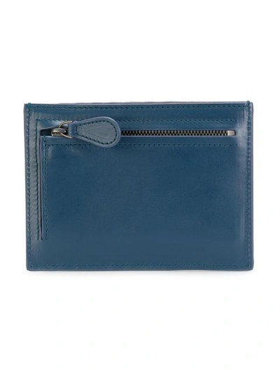 Shop Bottega Veneta Denim Intrecciato Nappa Card Case In Blue