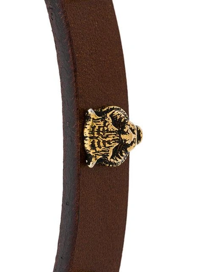 Shop Gucci Studded Bracelet - Brown