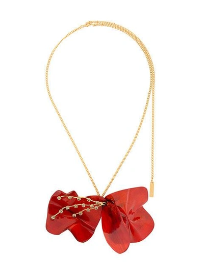Shop Marni Floral Resin Necklace - Red