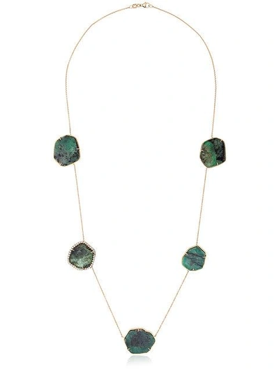 Shop Kimberly Mcdonald Sliced Emerald Necklace In Metallic